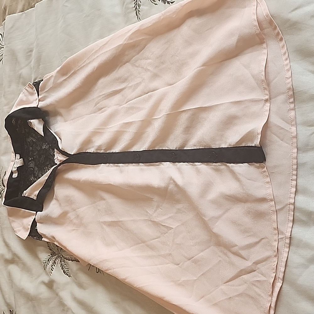 Pink and black lace shirt